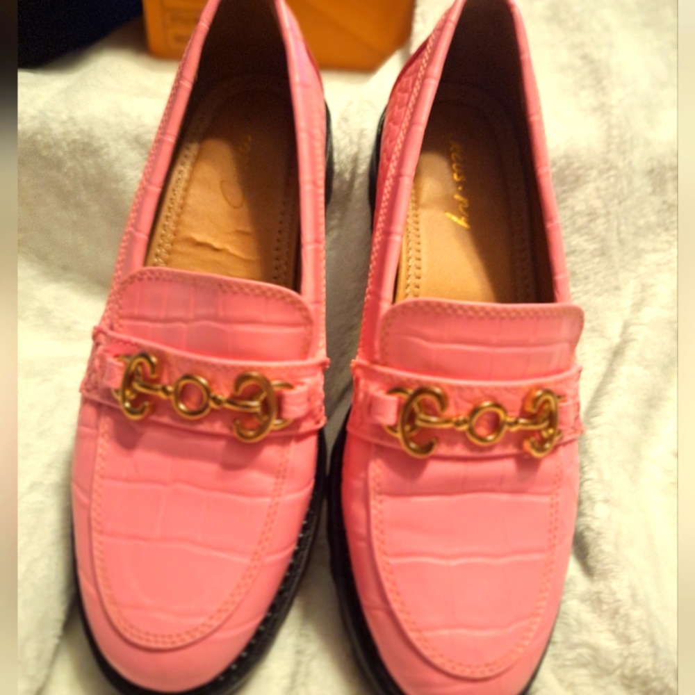 Circus Faux Croc NY Pink Loafers By Sam Edelman